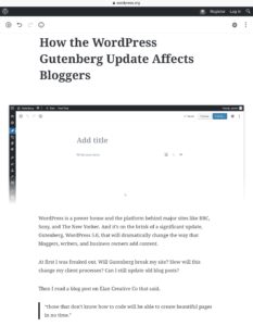 Gutenberg WordPress 5.0 update testing