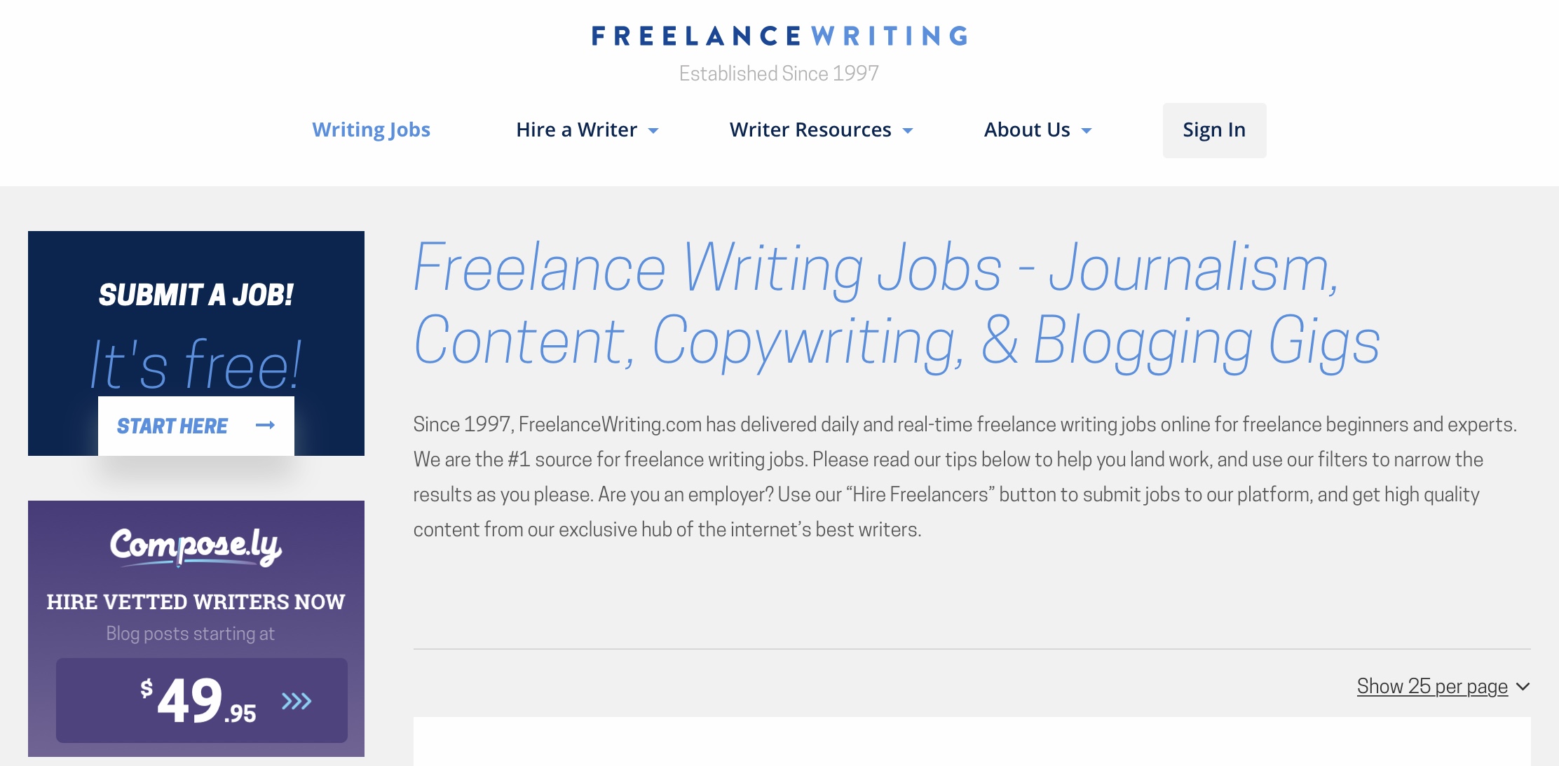 freelance writing job board that Jessica Elliott uses to find content writing, copywriting, and editing jobs. 